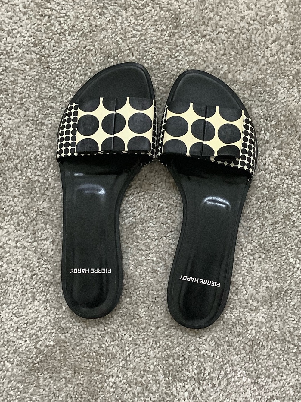 Pierre Hardy Black & Cream Graphic Slide Sandals
